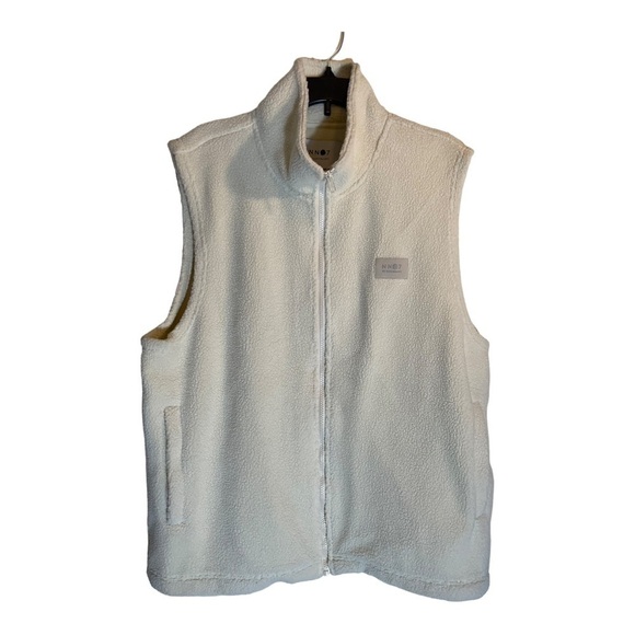 𝅺NN07 NIL 3441 RELAXED FLEECE VEST in cream - Picture 4 of 14